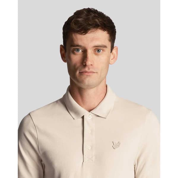 Lyle & Scott Tonal Eagle Plain Kortærmet Polo Beige XL Mand
