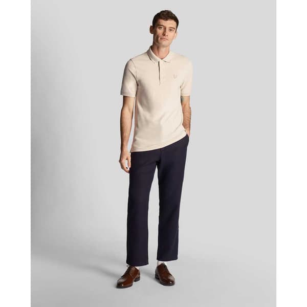 Lyle & Scott Tonal Eagle Plain Kortærmet Polo Beige XL Mand