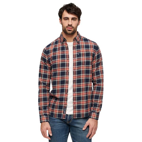 Superdry Vintage Check Pitkähihainen Paita Oranssi M Mies