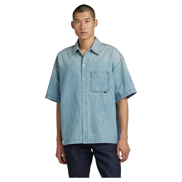 G-star D23095-d303 Boxy Fit Kortærmet Skjorte Blå M Mand
