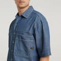 Miniatyrbillede 6 af 7: G-star Double Pocket Kortærmet Skjorte Blå M Mand
