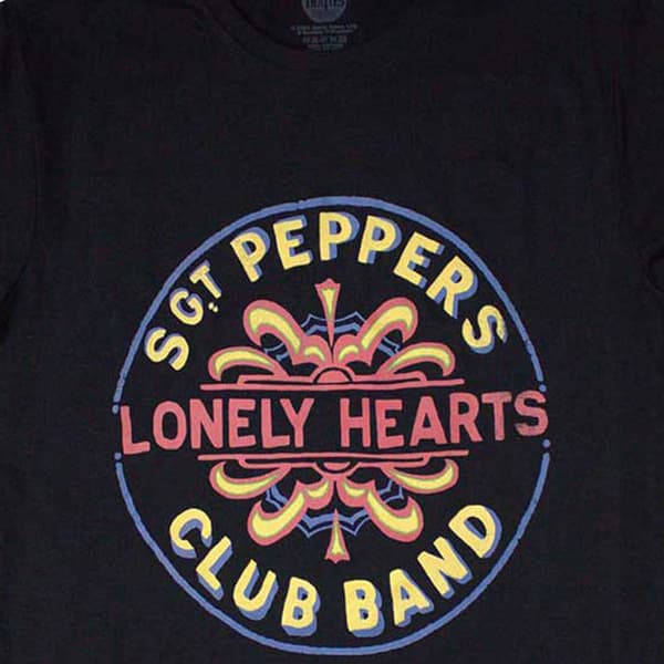 The Beatles Painted Sgt Pepper Logo T Shirt