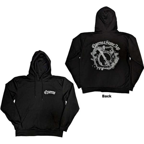 Queens Of The Stone Age Unisex Pullover Hoodie: Floral Chains (Back Print) (XX-Large)