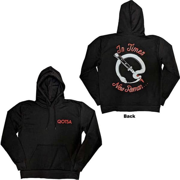 Queens Of The Stone Age Unisex Pullover Hoodie: Snake Logo (Back Print) (Large)