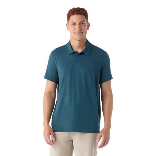 Smartwool 2361 Kortärmad Polotröja Blå M Man