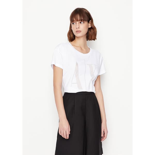 Armani Exchange 8nythx_yj8xz T-shirt Med Korta ärmar Vit S Kvinna