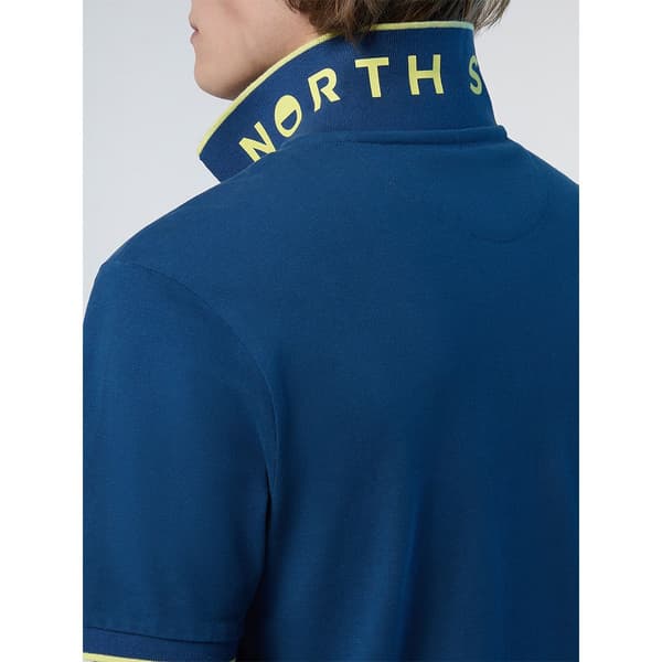 North Sails Collar W Striped In Contrast Lyhythihainen Pikeepaita Sininen L Mies