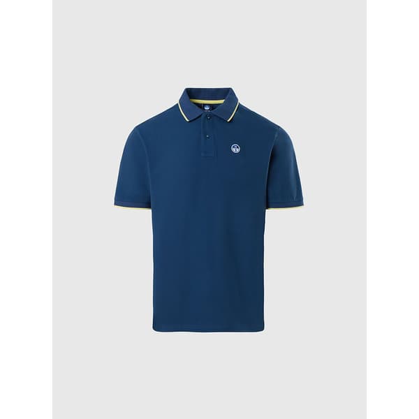 North Sails Collar W Striped In Contrast Lyhythihainen Pikeepaita Sininen L Mies