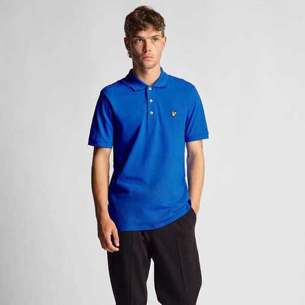 Lyle & Scott Plain Kortærmet Polo Blå XL Mand