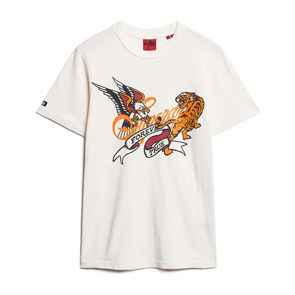 Superdry Tattoo Script T-shirt Med Korta ärmar Vit L Man
