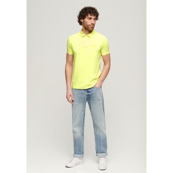 Superdry Essential Logo Neon Kortärmad Polotröja Blå M Man