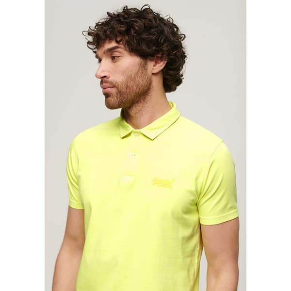 Superdry Essential Logo Neon Kortärmad Polotröja Blå M Man
