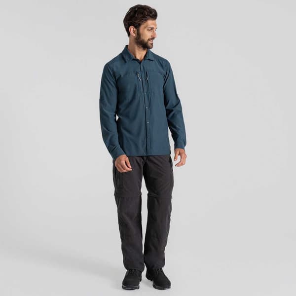Craghoppers Nosilife Pro V Skjorte Med Lange ærmer Blå 2XL Mand