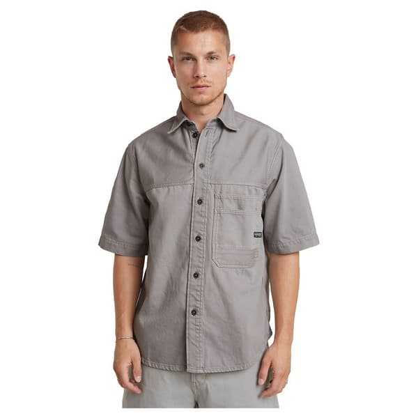 G-star Double Pocket Kortærmet Skjorte Grå M Mand