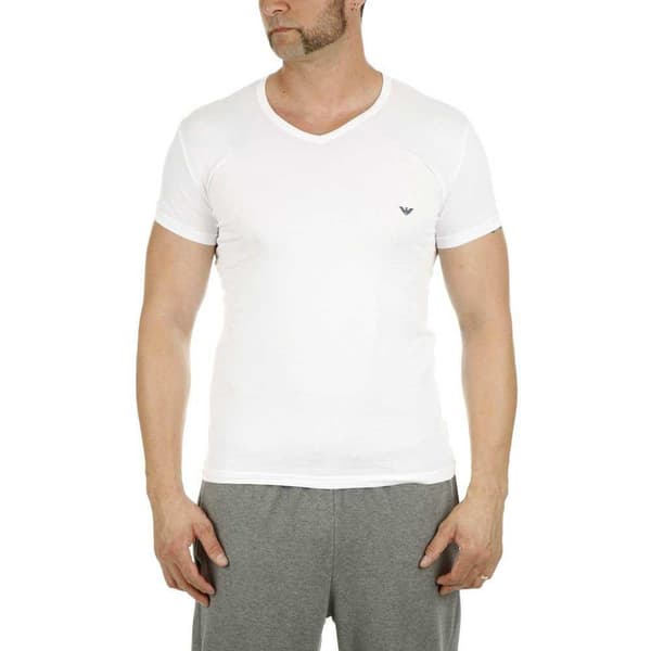 Emporio Armani 111512 Cc717 Kortærmet V-hals T-shirt Hvid S Mand