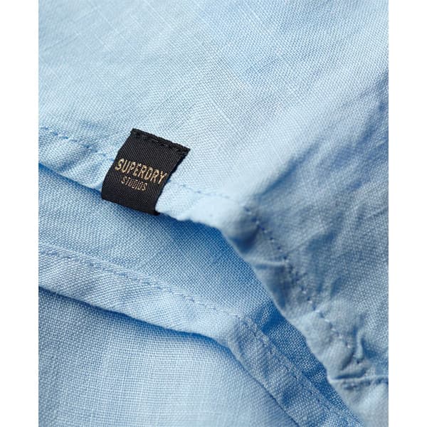 Superdry Casual Linen Boyfriend Kortærmet Skjorte Blå S Kvinde