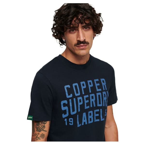Superdry Copper Label Workwear T-shirt Med Korta ärmar Blå M Man