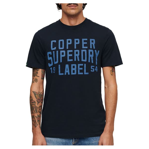 Superdry Copper Label Workwear T-shirt Med Korta ärmar Blå M Man