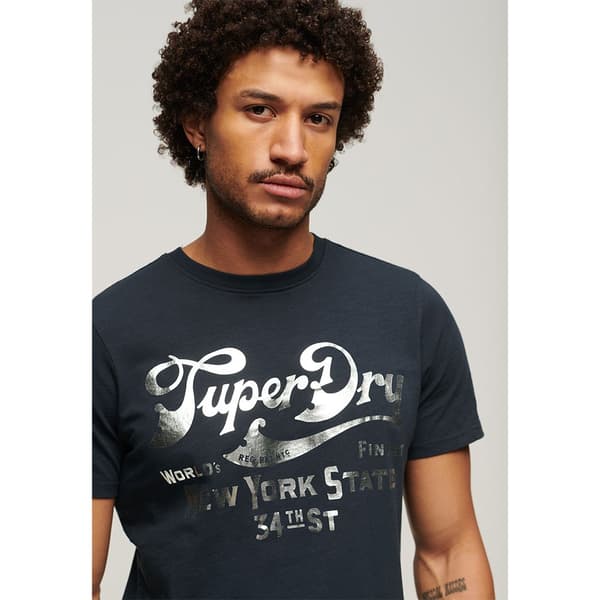 Superdry Metallic Workwear Graphic T-shirt Med Korta ärmar Svart XL Man