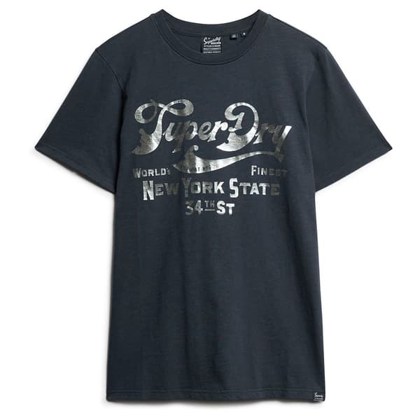 Superdry Metallic Workwear Graphic T-shirt Med Korta ärmar Svart XL Man