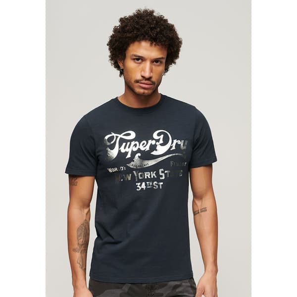 Superdry Metallic Workwear Graphic T-shirt Med Korta ärmar Svart XL Man