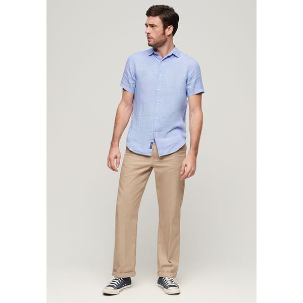 Superdry Studios Casual Linen Lyhythihainen T-paita Sininen XL Mies