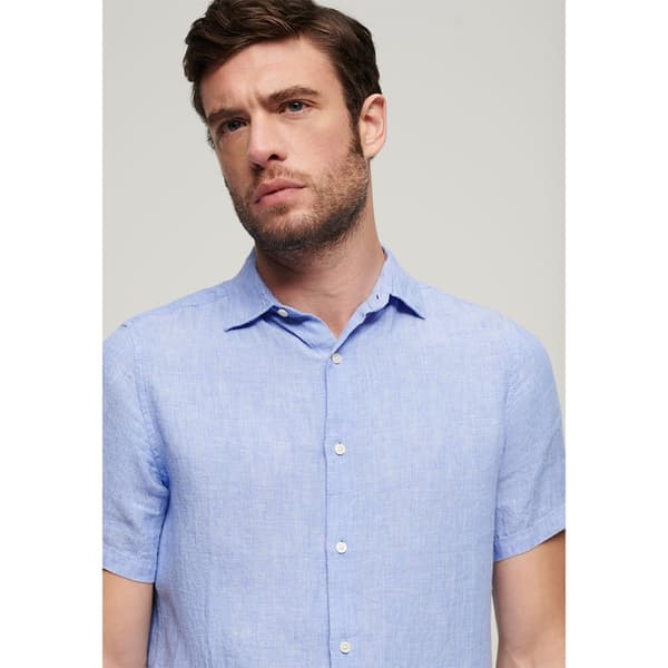 Superdry Studios Casual Linen Lyhythihainen T-paita Sininen XL Mies
