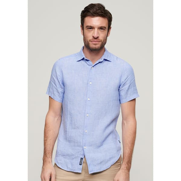 Superdry Studios Casual Linen Lyhythihainen T-paita Sininen XL Mies