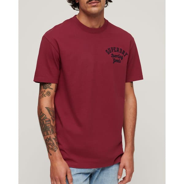 Superdry Embroidered Superstate Ath Logo T-shirt Med Korta ärmar Röd 2XL Man