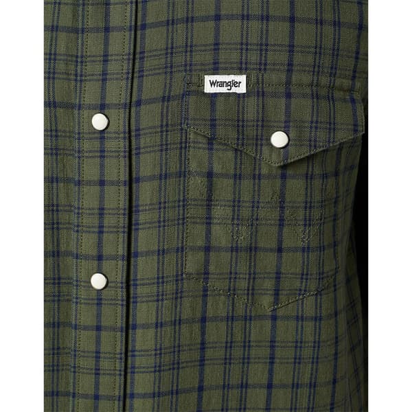 Wrangler 112350497 Western Kortærmet Skjorte Grøn M Mand