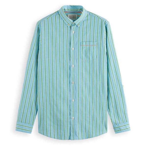 Scotch & Soda Dobby Skjorte Med Lange ærmer Grøn L Mand