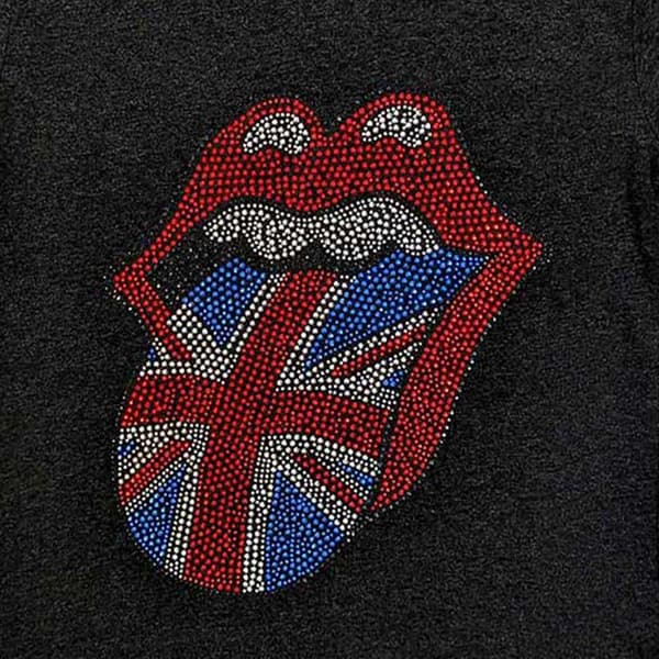 The Rolling Stones Diamante British Tongue Kids T Shirt