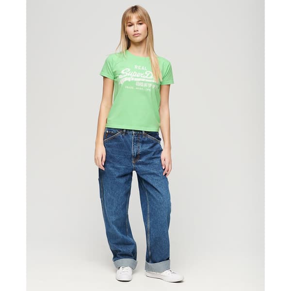 Superdry Neon Vl Graphic Fitted Ub T-shirt Med Korta ärmar Grönt M Kvinna