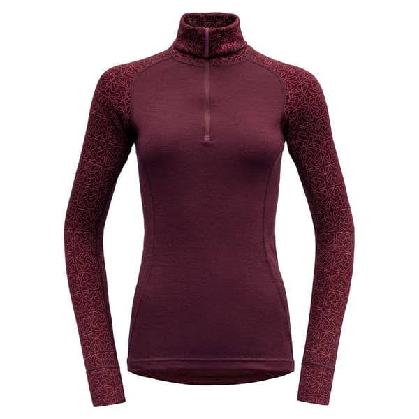 Devold Of Norway Duo Active Merino 205 Halv Lynlås Langærmet T-shirt Rød M Kvinde