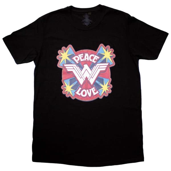 DC Comics Unisex T-Shirt: Wonder Woman Peace & Love (X-Large)