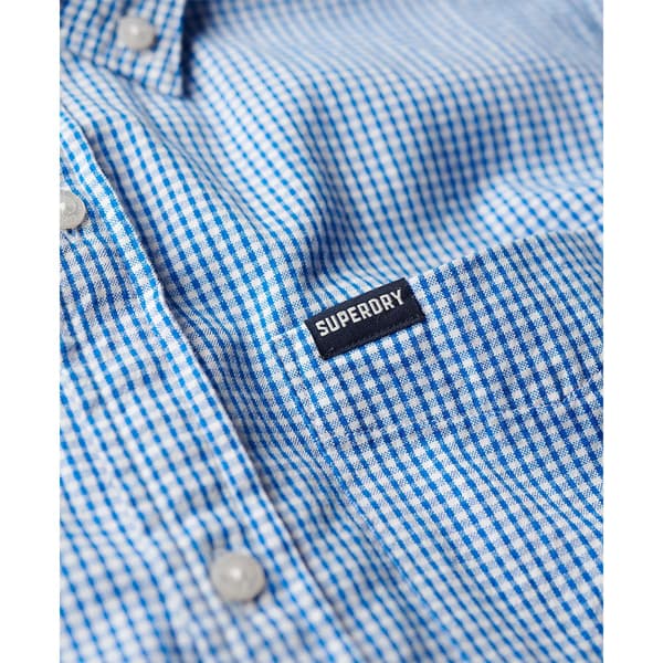 Superdry Seersucker Kortärmad Skjorta Blå XL Man
