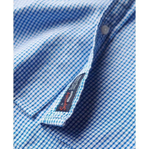 Superdry Seersucker Kortärmad Skjorta Blå XL Man