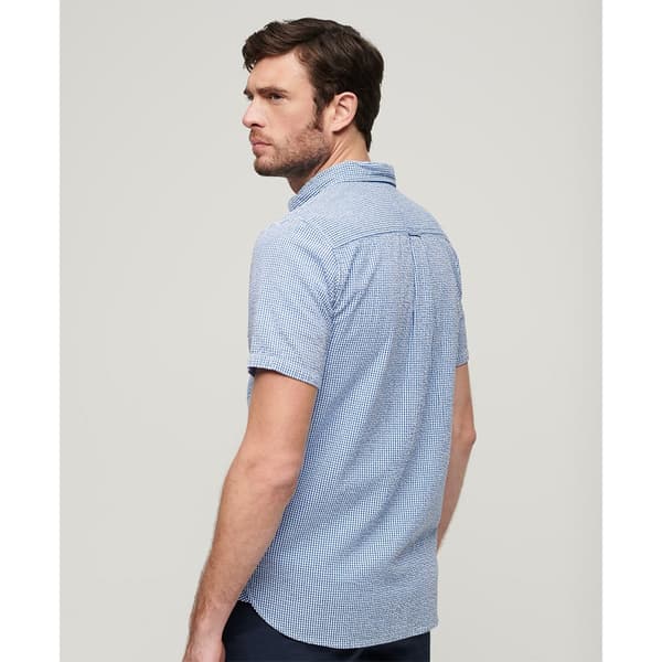 Superdry Seersucker Kortärmad Skjorta Blå XL Man