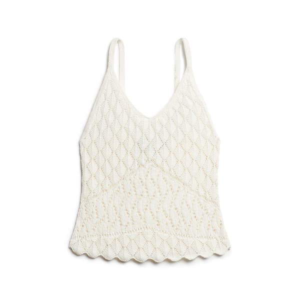 Superdry Crochet Cami ärmlös T-shirt Beige S Kvinna
