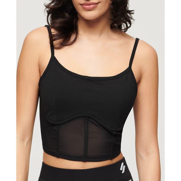 Superdry Sport Tech Corset Hihaton T-paita Musta S Nainen