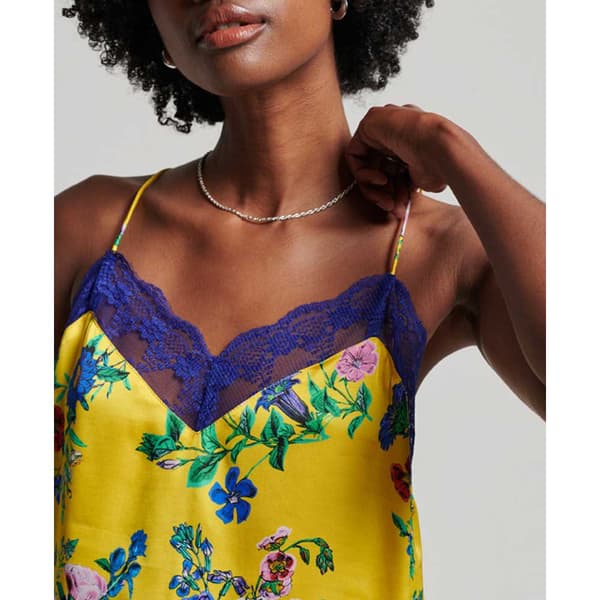 Superdry Studios Satin Cami Blus Gul L Kvinna