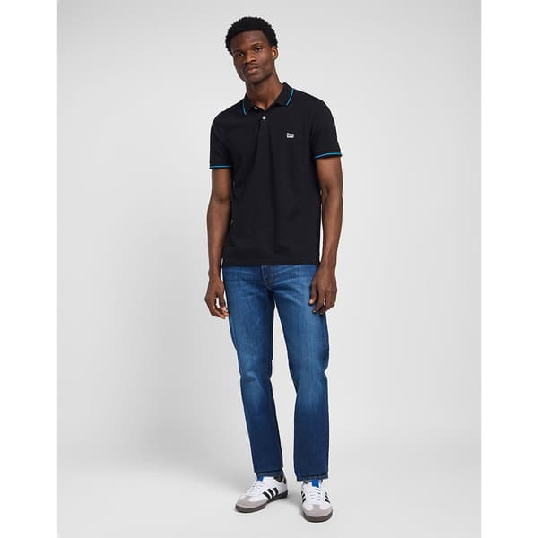 Lee Piqué Kortärmad Polotröja Svart 4XL / Regular Man