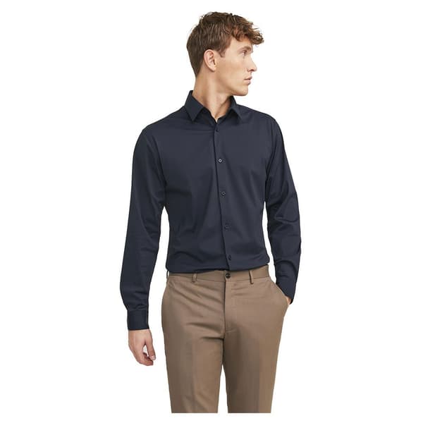 Jack & Jones Active Stretch Slim Skjorte Med Lange ærmer Blå XS Mand