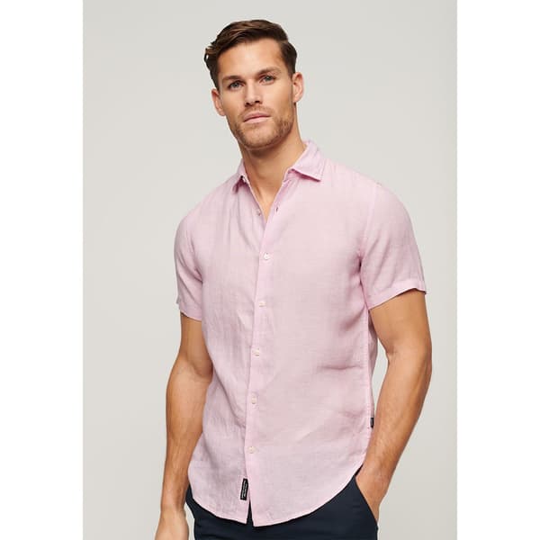 Superdry Studios Casual Linen T-shirt Med Korte ærmer Rosa 3XL Mand