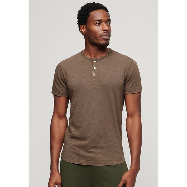 Superdry Grandad T-shirt Med Korta ärmar Brun XL Man