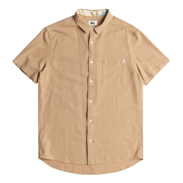 Quiksilver Time Box Kortærmet Skjorte Beige S Mand