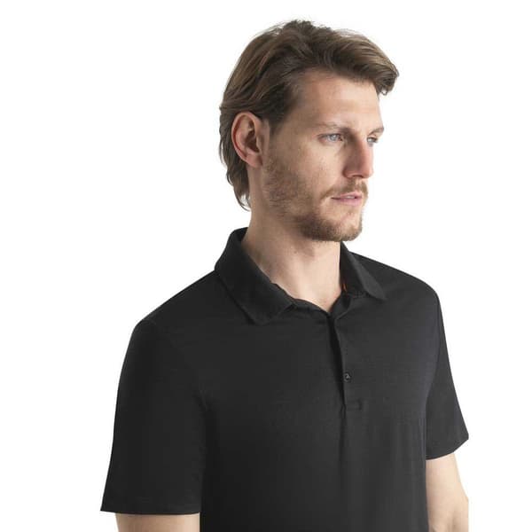Icebreaker Merino 150 Tech Lite Iii Kortärmad Polotröja Svart XS Man