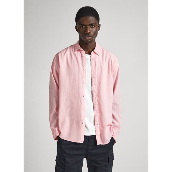 Pepe Jeans Paytton Skjorta Med Långa ärmar Rosa L Man