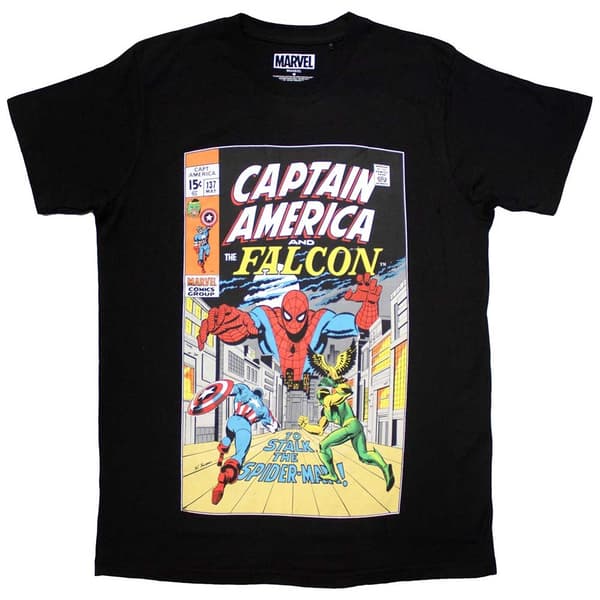 Marvel Comics Unisex T-Shirt: Captain America & Falcon Comic Cover (Large)