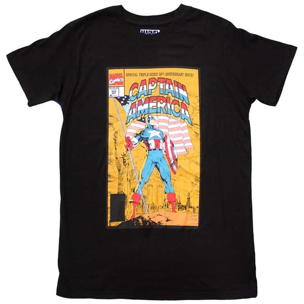 Marvel Comics Unisex T-Shirt: Captain America 50th Comic Cover (X-Large)